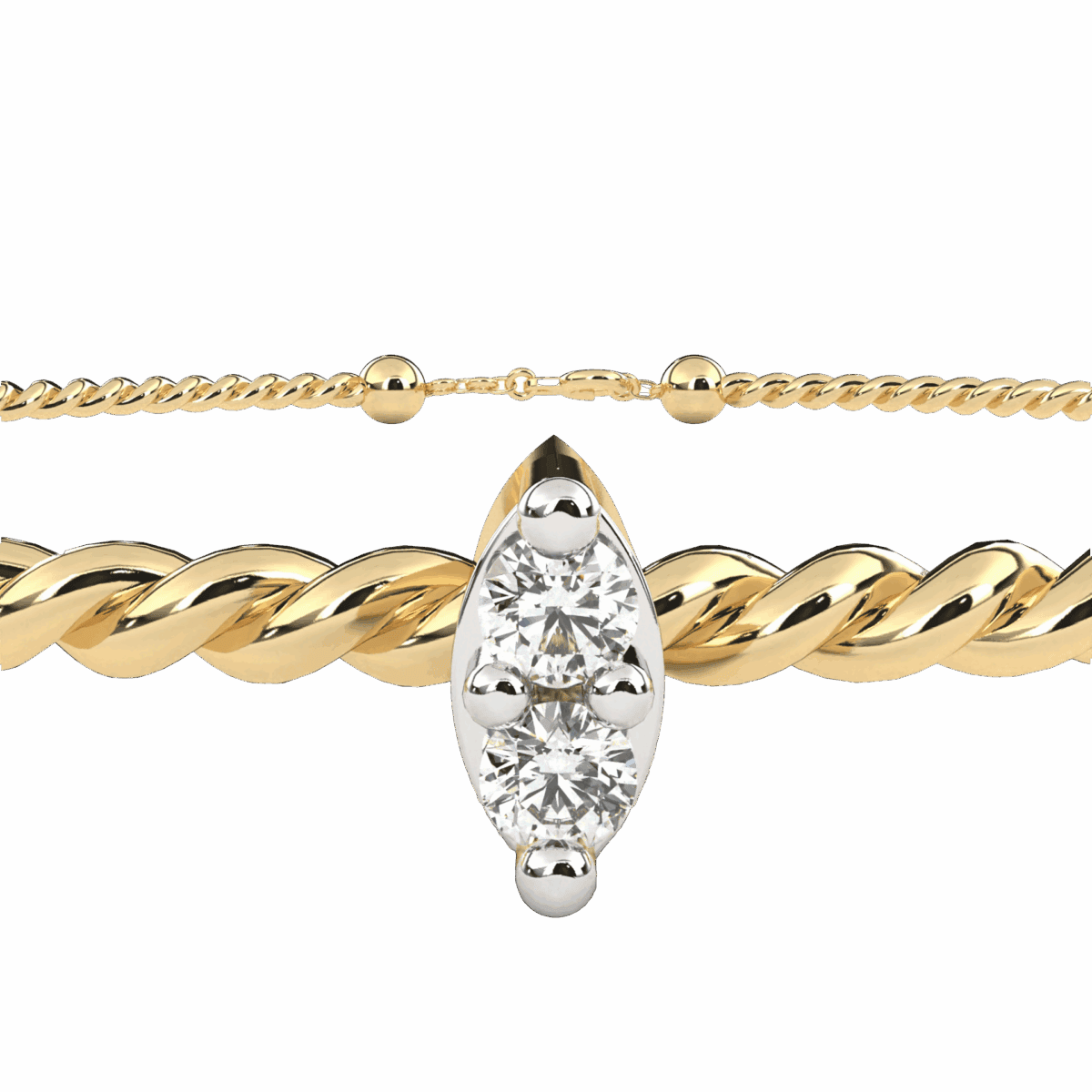 0.01 Carat Marquise Line Diamond Chain Bracelet  Image 5