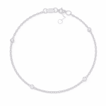 0.06 Carat Bezel Set Diamond Station Bracelet