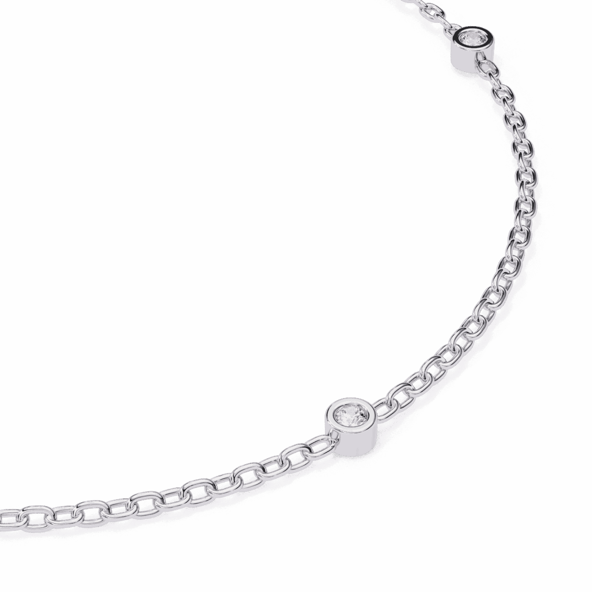 0.06 Carat Bezel Set Diamond Station Bracelet  Image 4