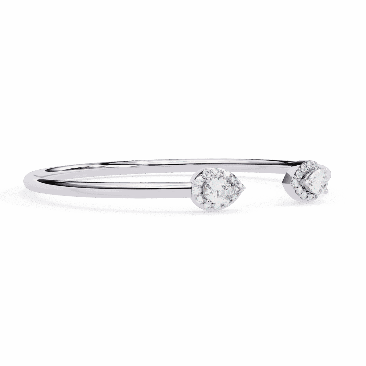 1.25 Carat Open Cuff Pear Diamond Bracelet  Image 2