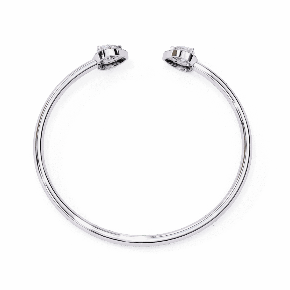 1.25 Carat Open Cuff Pear Diamond Bracelet  Image 4