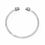 1.25 Carat Open Cuff Pear Diamond Bracelet - Image 4