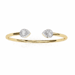 1.25 Carat Open Cuff Pear Diamond Bracelet - Image 5