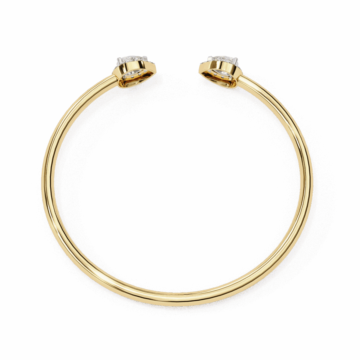 1.25 Carat Open Cuff Pear Diamond Bracelet  Image 8