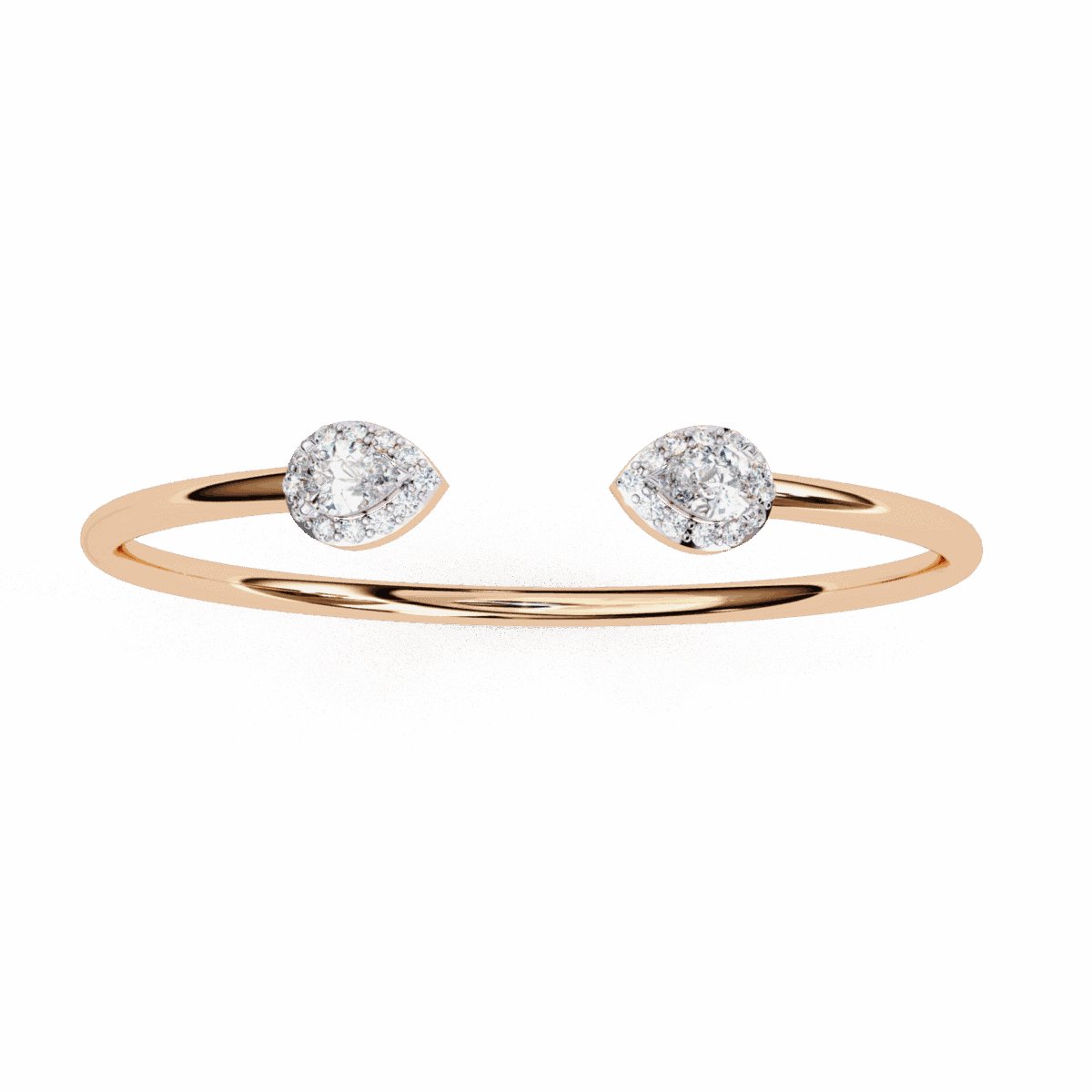 1.25 Carat Open Cuff Pear Diamond Bracelet  Image 9