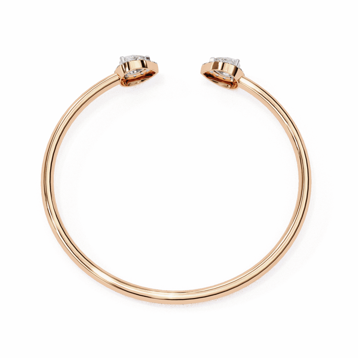 1.25 Carat Open Cuff Pear Diamond Bracelet  Image 12