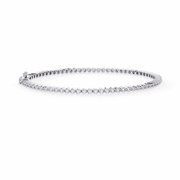 1 Carat Half Bezel Round Diamond Tennis Bracelet
