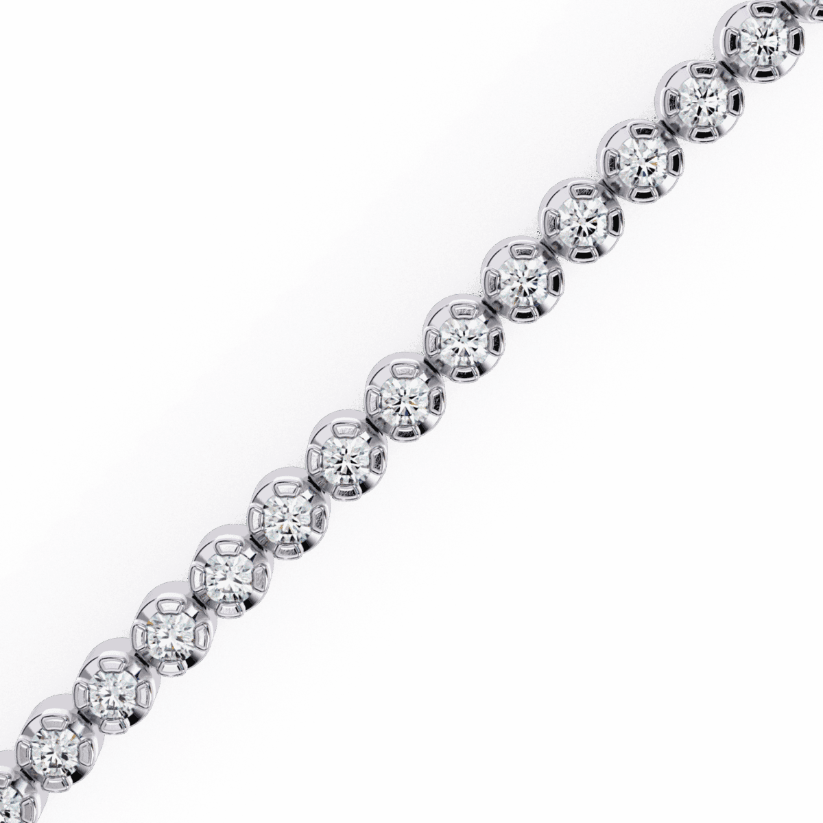 1 Carat Half Bezel Round Diamond Tennis Bracelet  Image 2