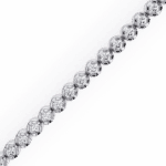 1 Carat Half Bezel Round Diamond Tennis Bracelet - Image 2