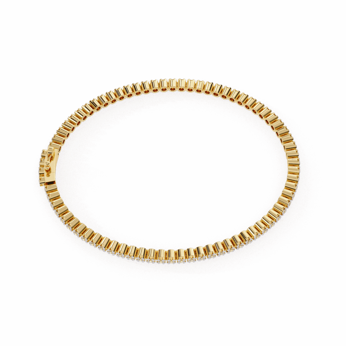 1 Carat Half Bezel Round Diamond Tennis Bracelet  Image 8