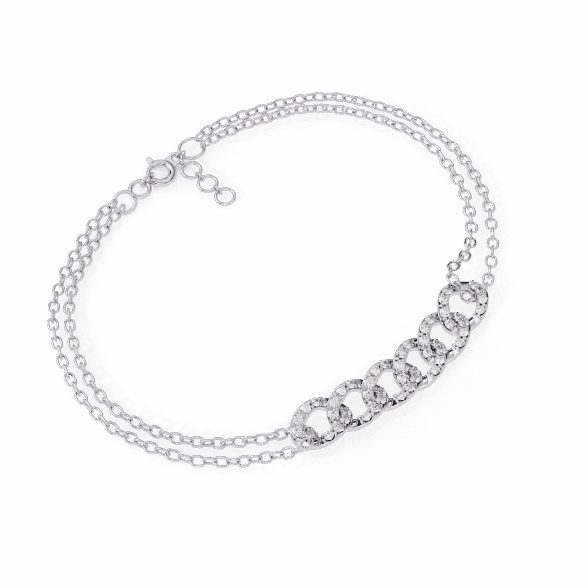 0.3 Carat Circle Cluster Diamond Bracelet  Image 1