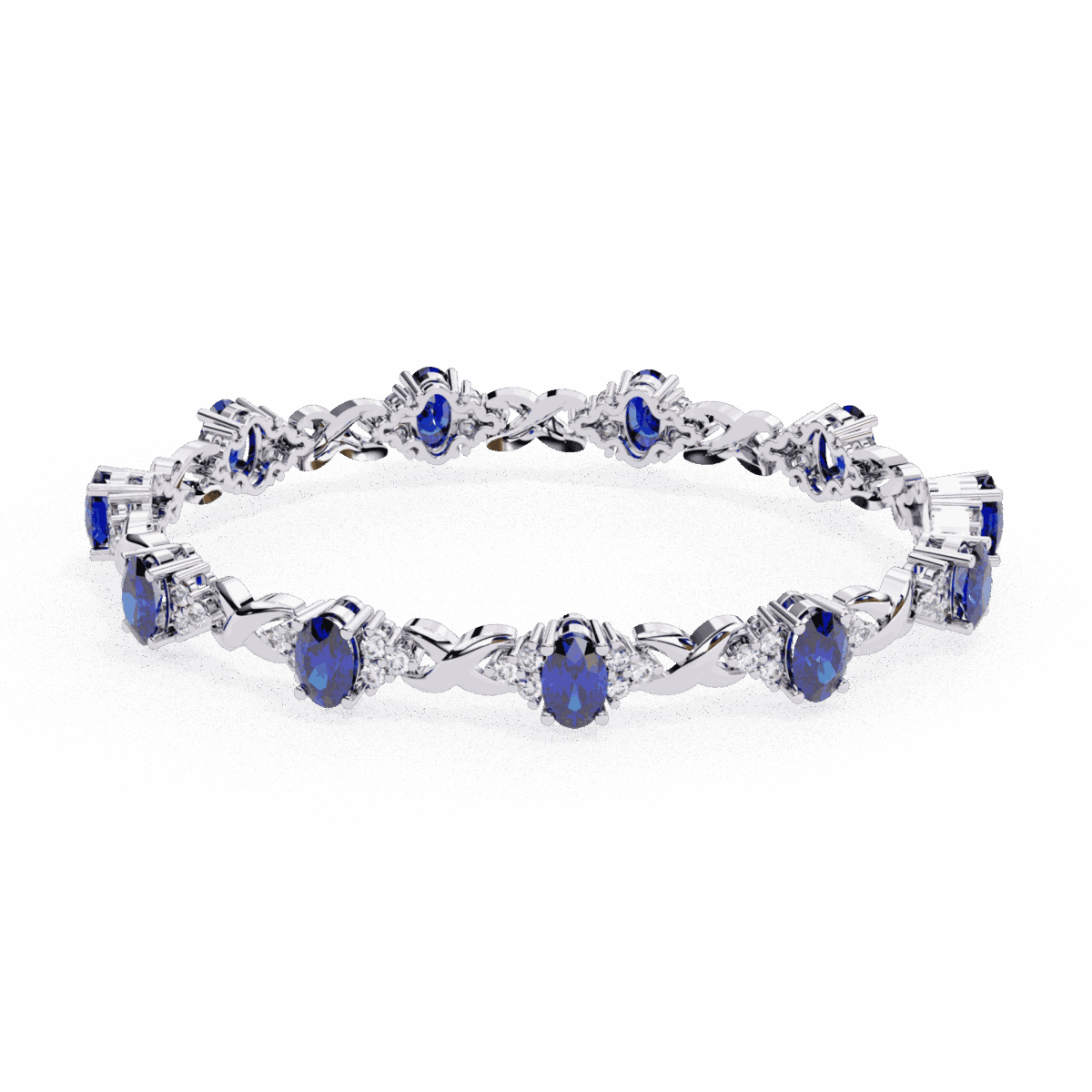 BR14007P11 5.25 Carat Sapphire and Diamond Bloom Bracelet Image 1