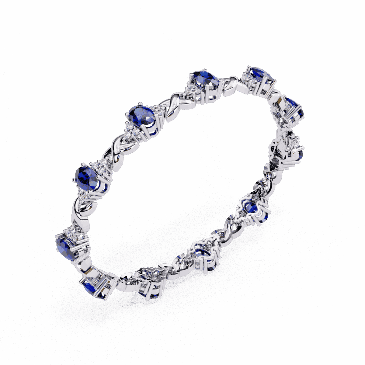 5.25 Carat Sapphire and Diamond Bloom Bracelet  Image 3