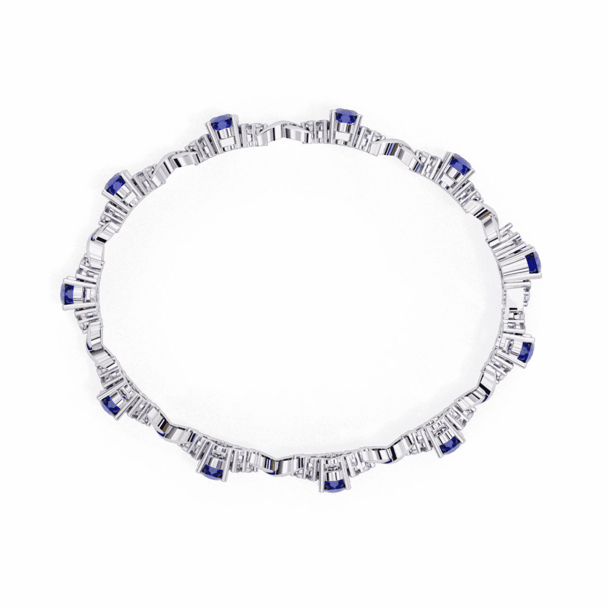 5.25 Carat Sapphire and Diamond Bloom Bracelet  Image 4