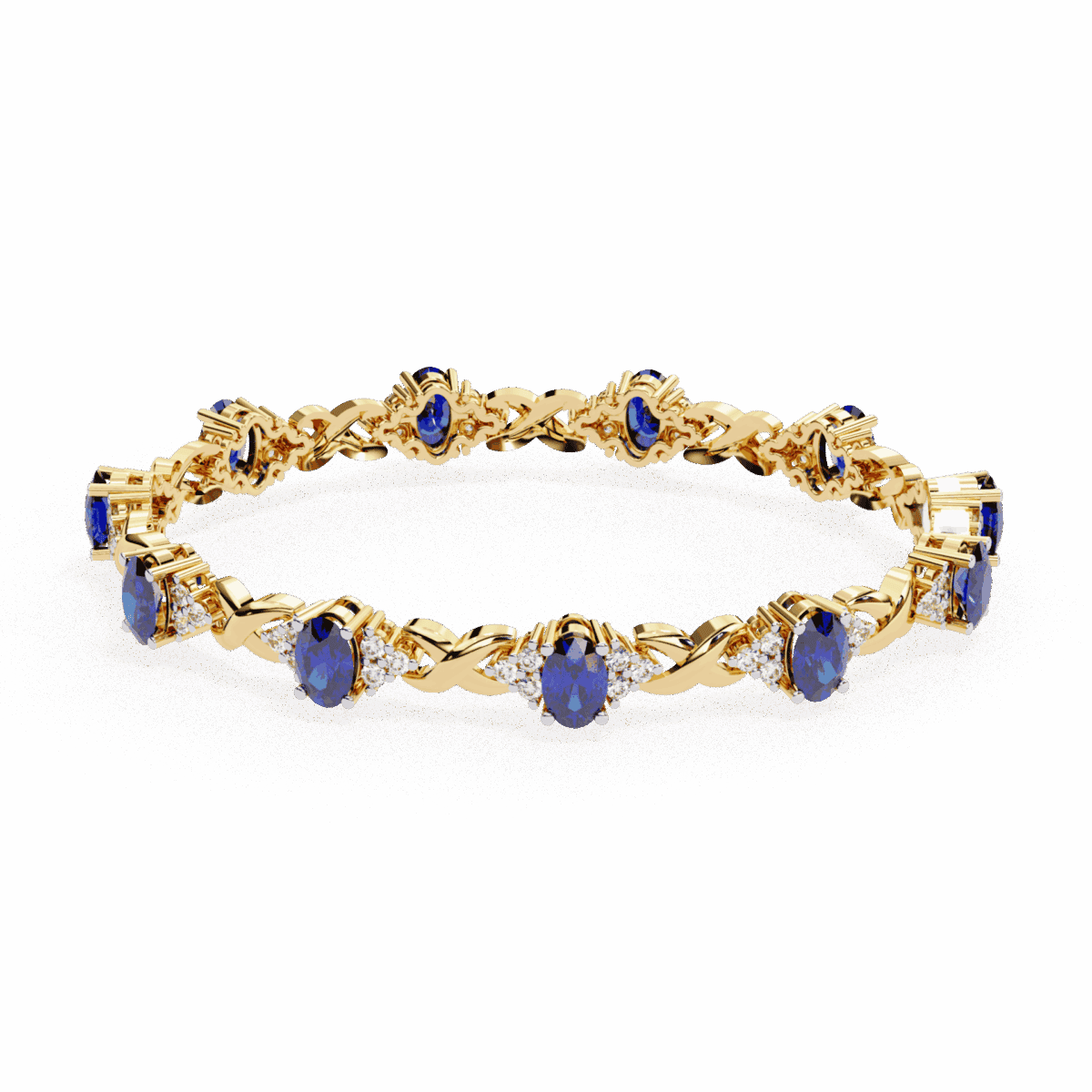 5.25 Carat Sapphire and Diamond Bloom Bracelet  Image 5