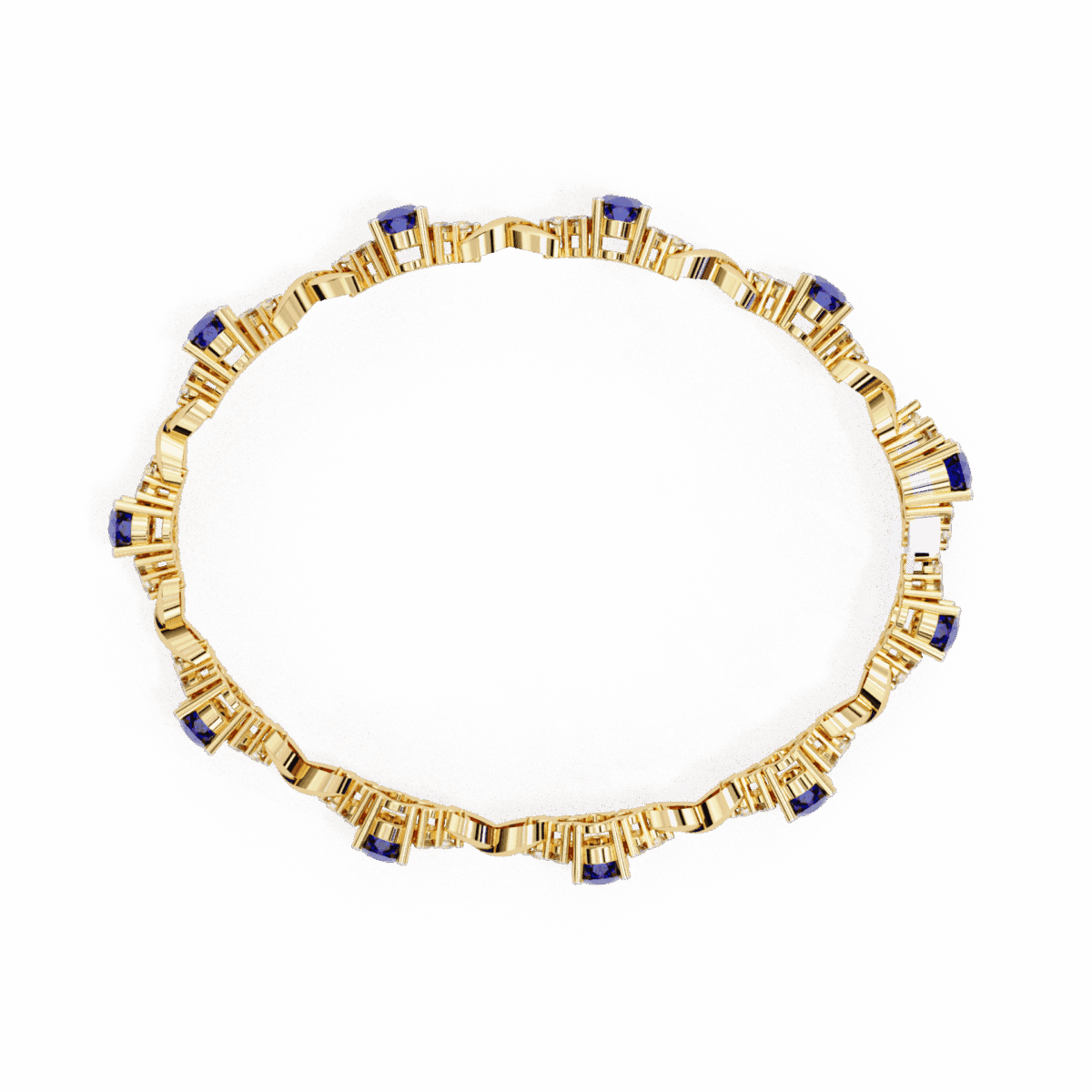 5.25 Carat Sapphire and Diamond Bloom Bracelet  Image 8