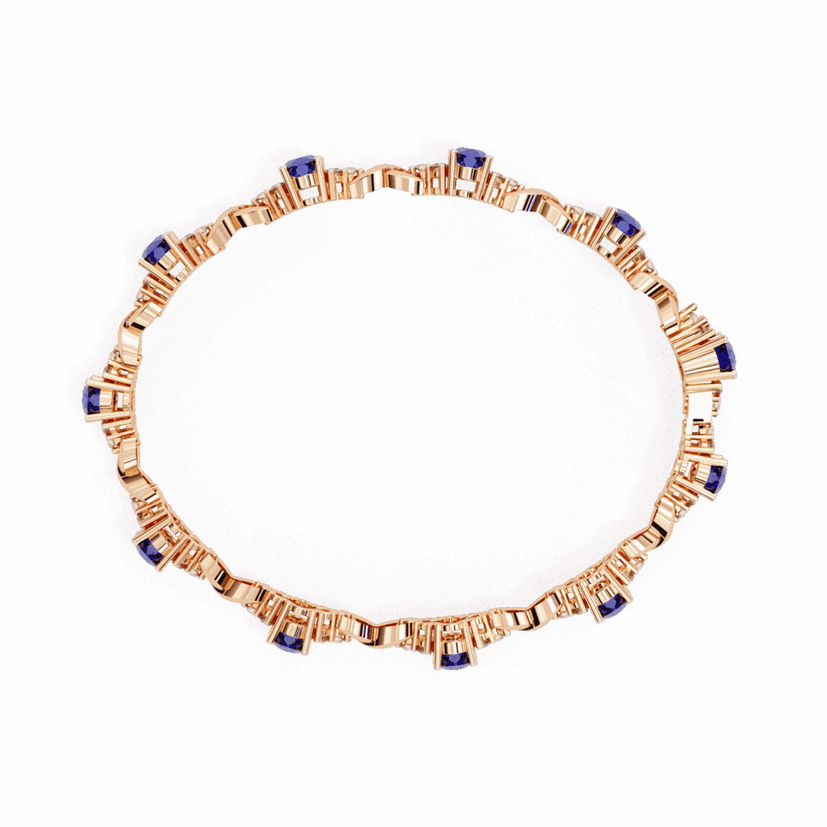 5.25 Carat Sapphire and Diamond Bloom Bracelet  Image 12