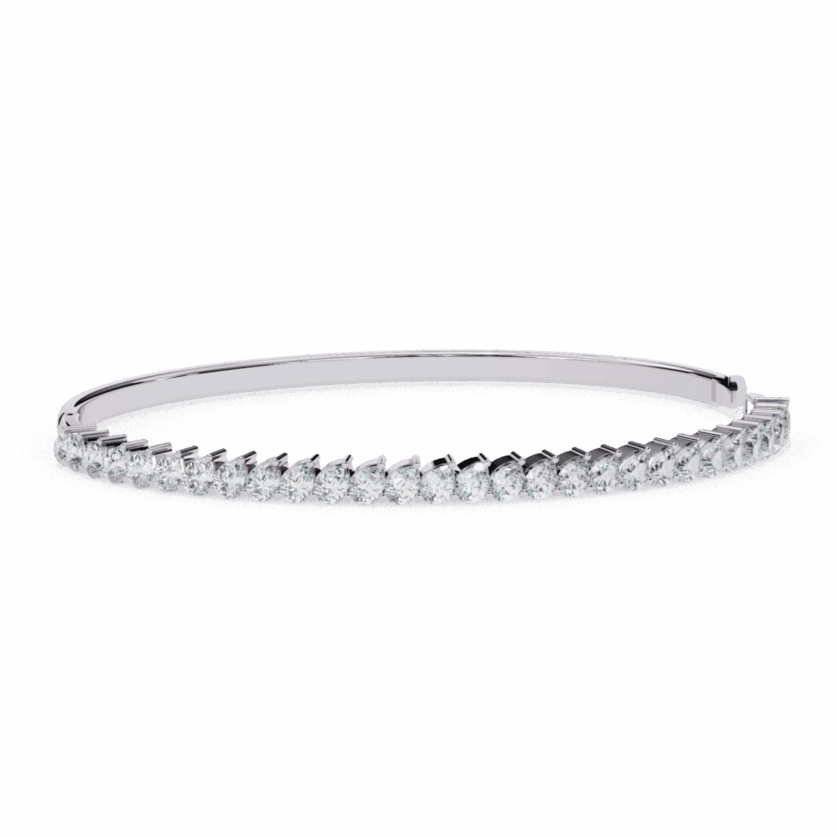 4 Carat Pear Illusion Diamond Bangle  Image 1