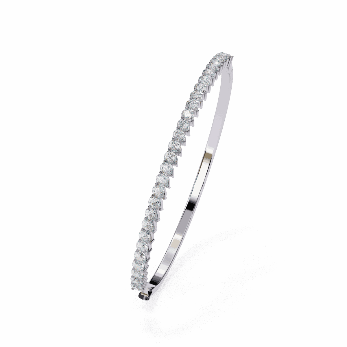 4 Carat Pear Illusion Diamond Bangle  Image 2