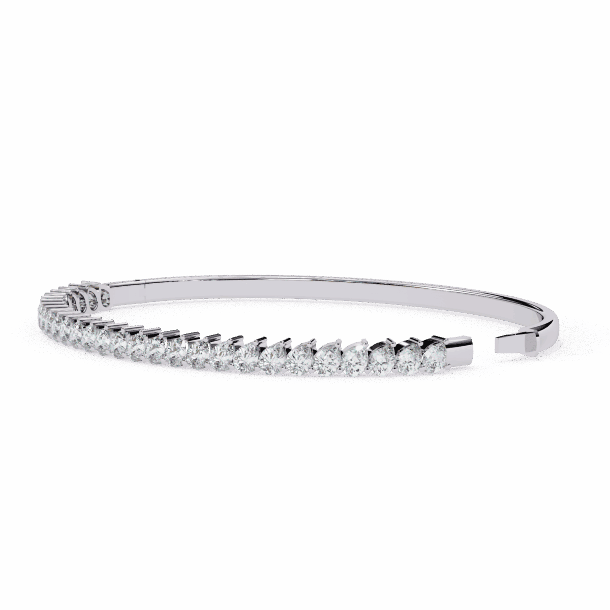 4 Carat Pear Illusion Diamond Bangle  Image 3