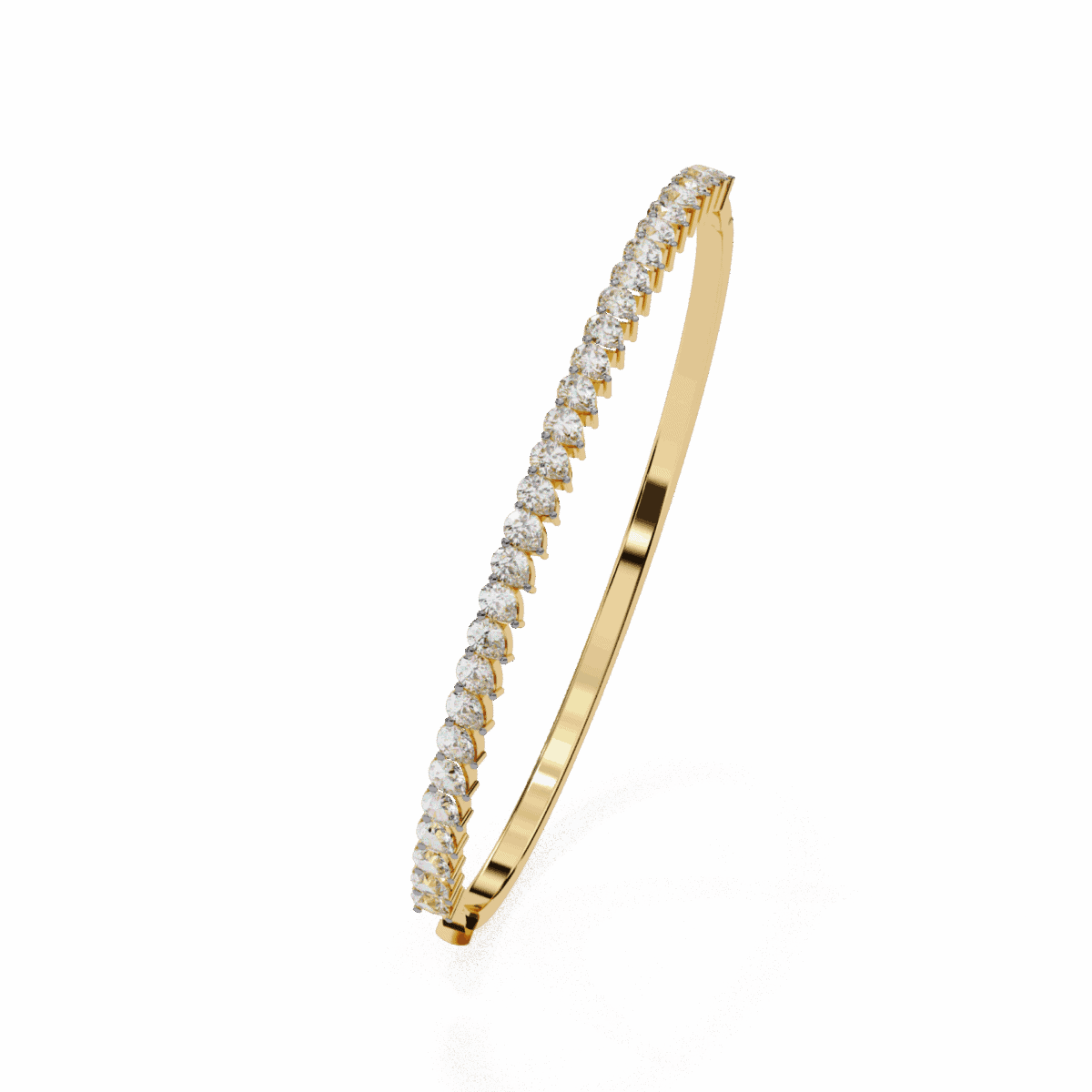 4 Carat Pear Illusion Diamond Bangle  Image 7