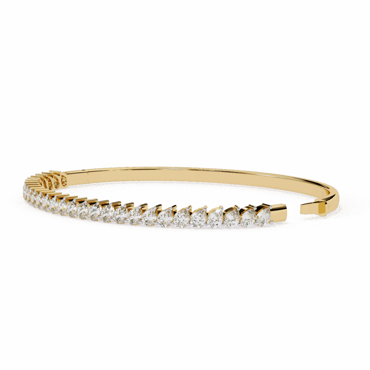 4 Carat Pear Illusion Diamond Bangle  Image 8