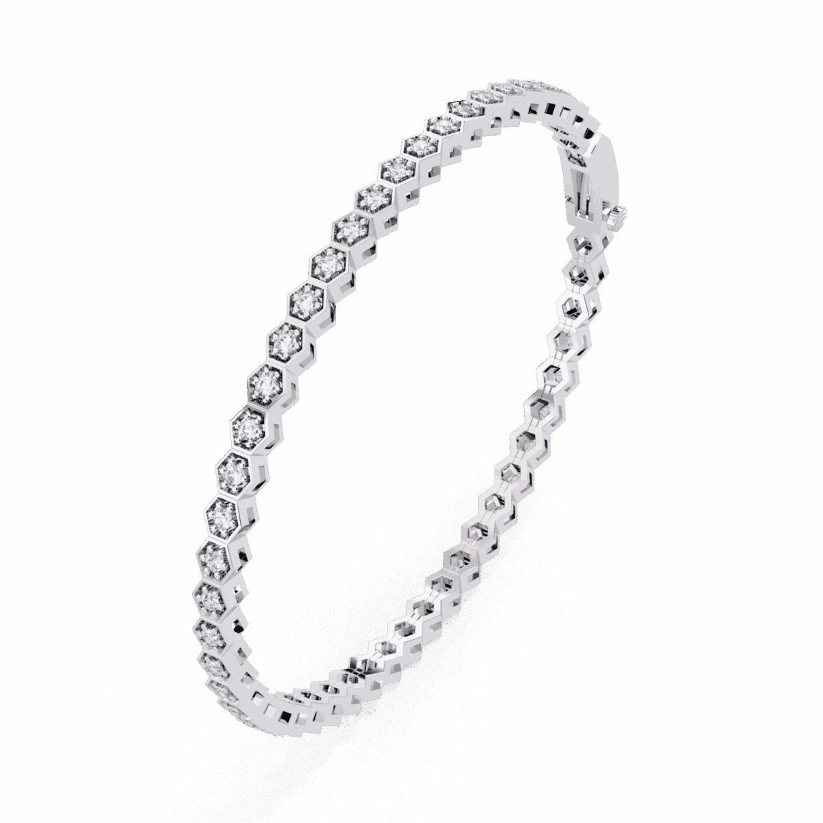 2 Carat Hexa Round Diamond Tennis Bracelet  Image 3