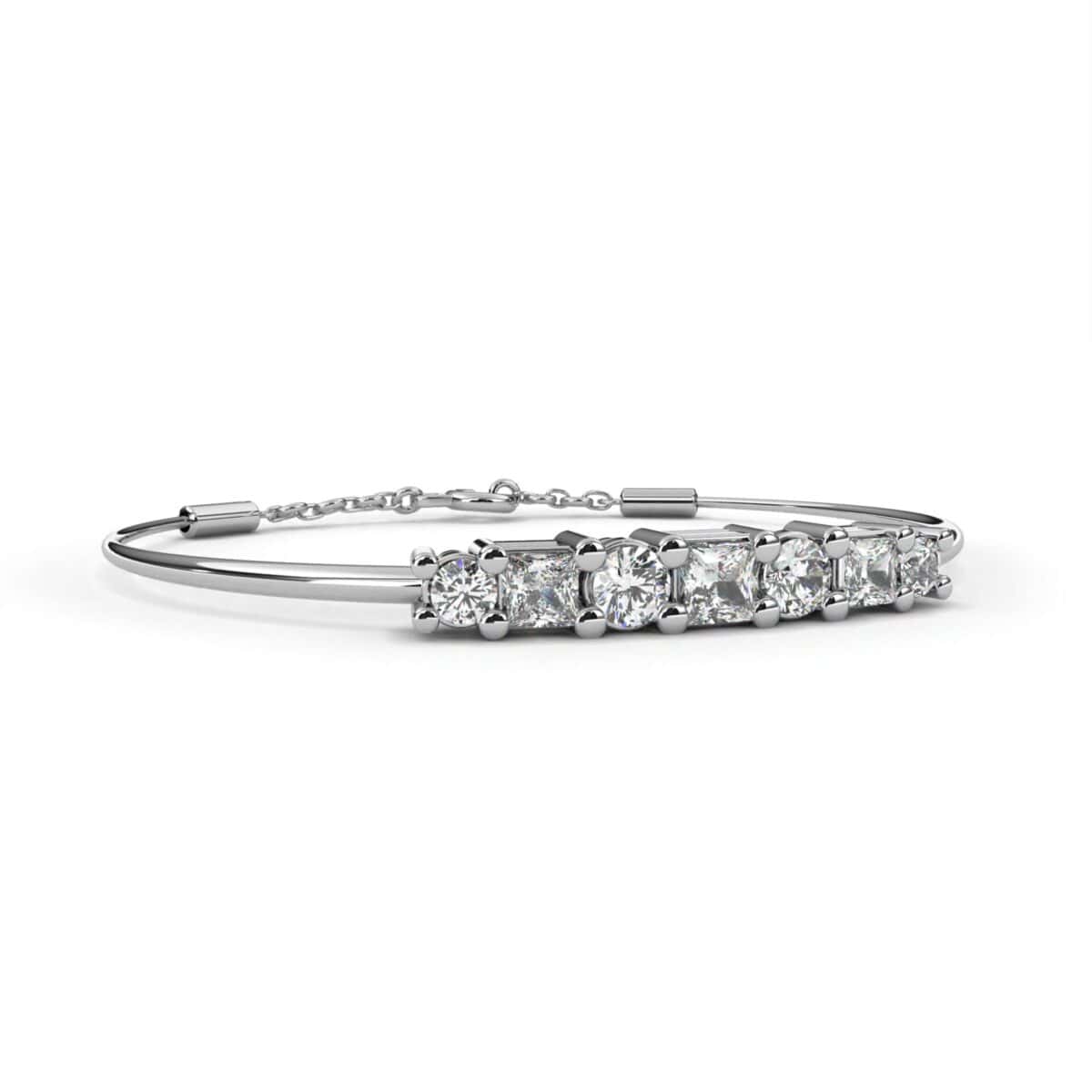 0.4 Carat Princess and Round Diamond Chain Bracelet  Image 2