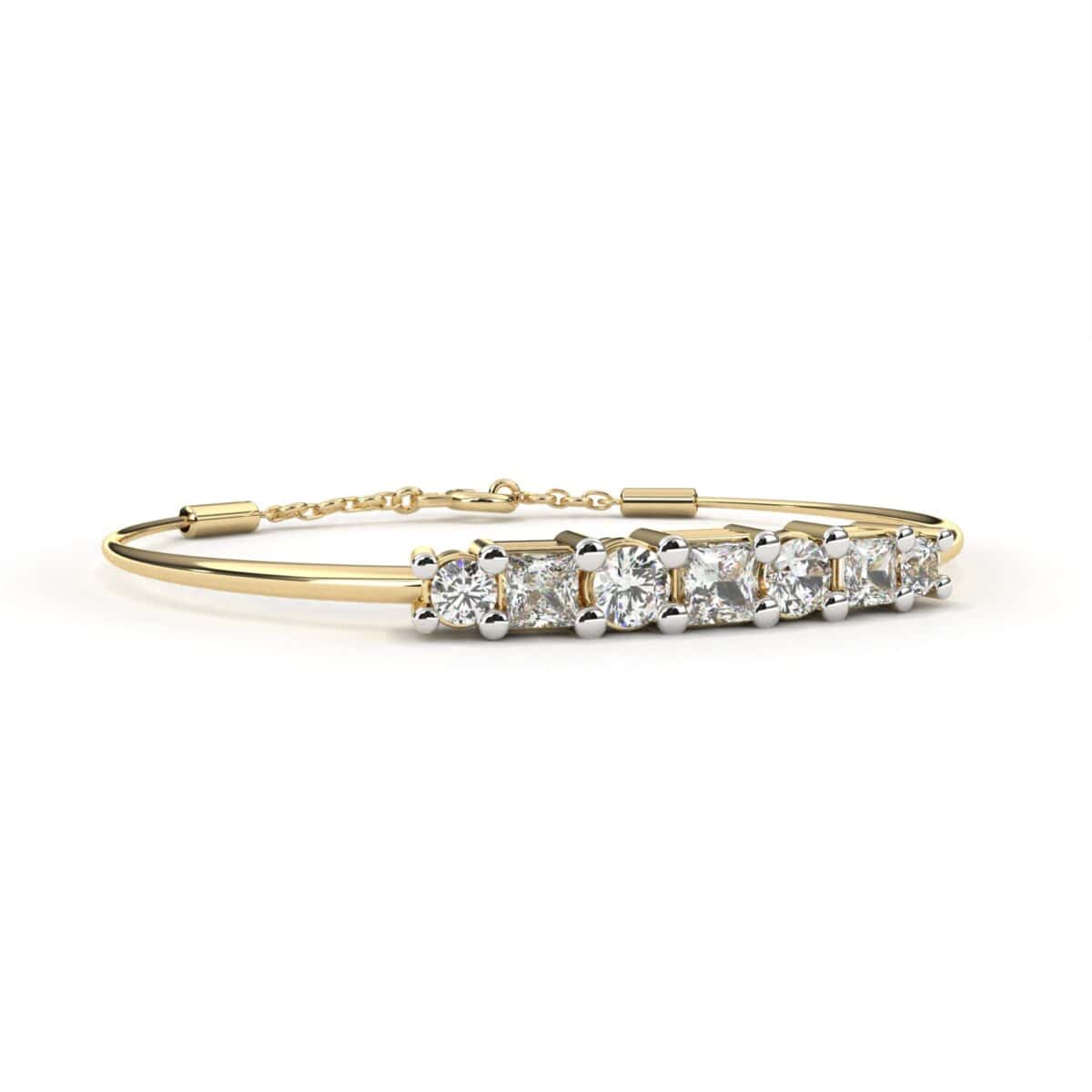 0.4 Carat Princess and Round Diamond Chain Bracelet  Image 5