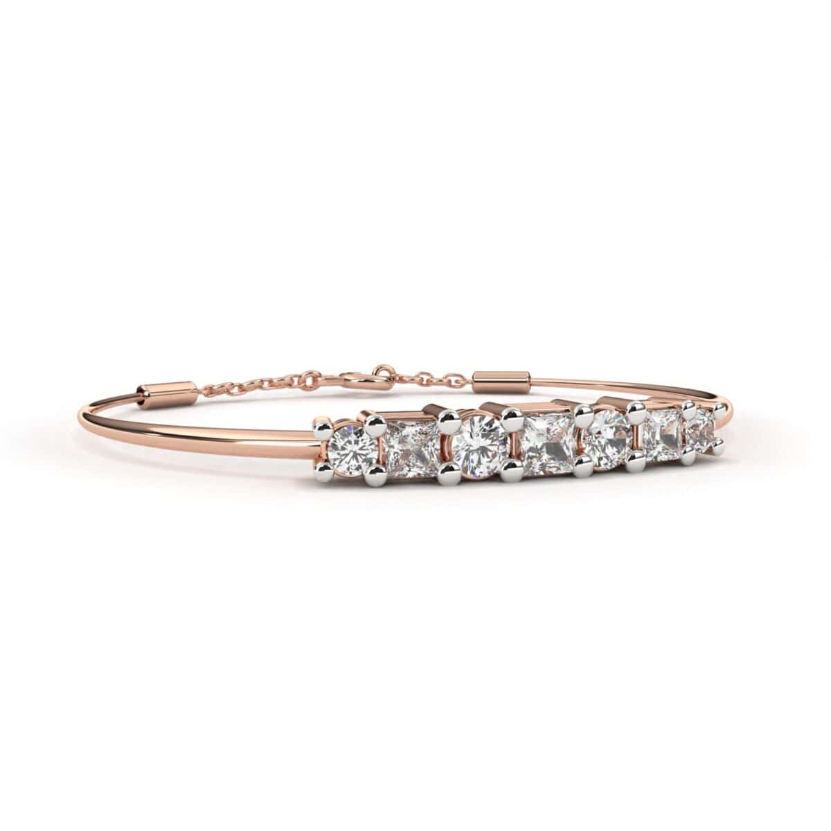 0.4 Carat Princess and Round Diamond Chain Bracelet  Image 8