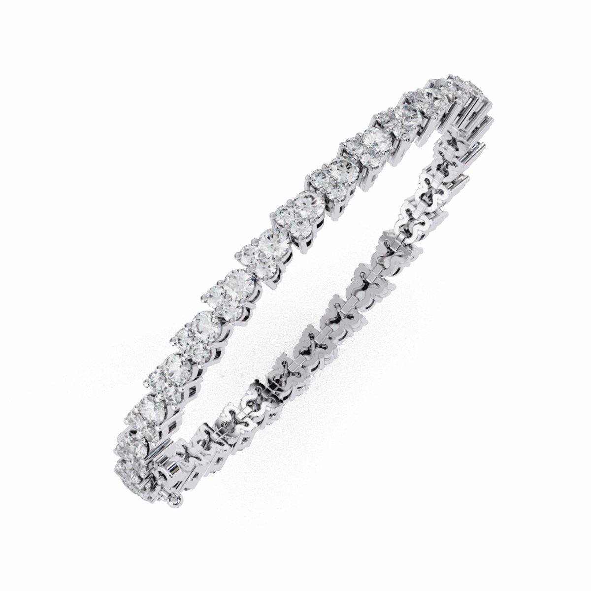 1.25 Carat TriRow Round Diamond Tennis Bracelet  Image 3