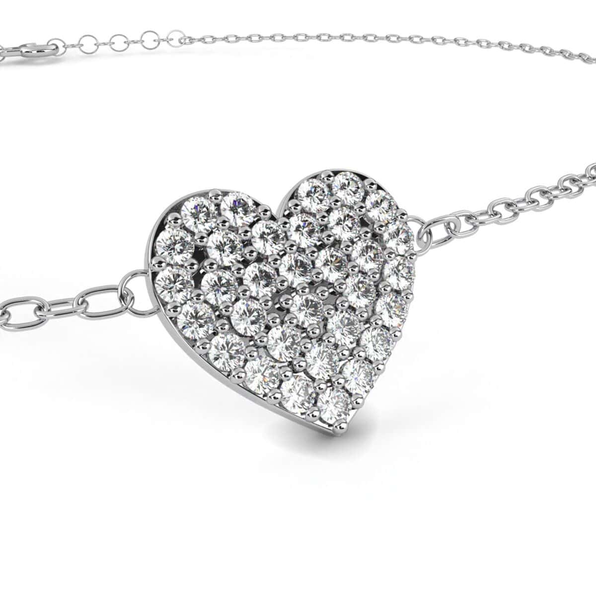 0.2 Carat Pav√© Heart Diamond Bracelet  Image 2