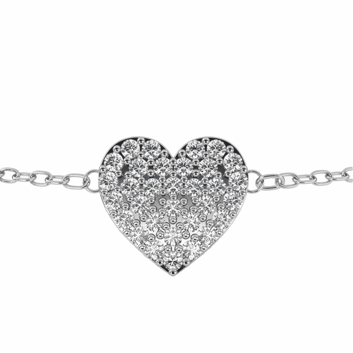 0.2 Carat Pav√© Heart Diamond Bracelet  Image 4