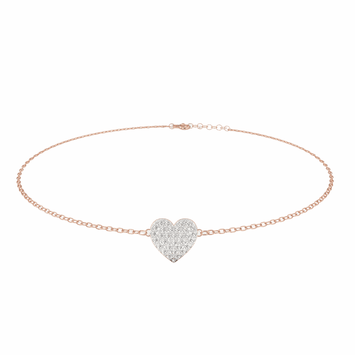 0.2 Carat Pav√© Heart Diamond Bracelet  Image 9