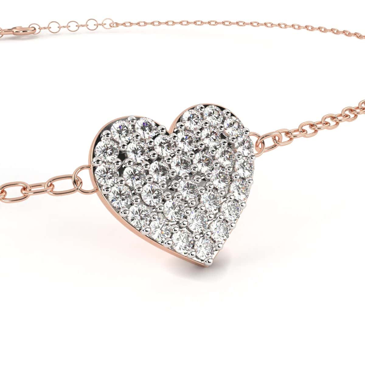 0.2 Carat Pav√© Heart Diamond Bracelet  Image 10