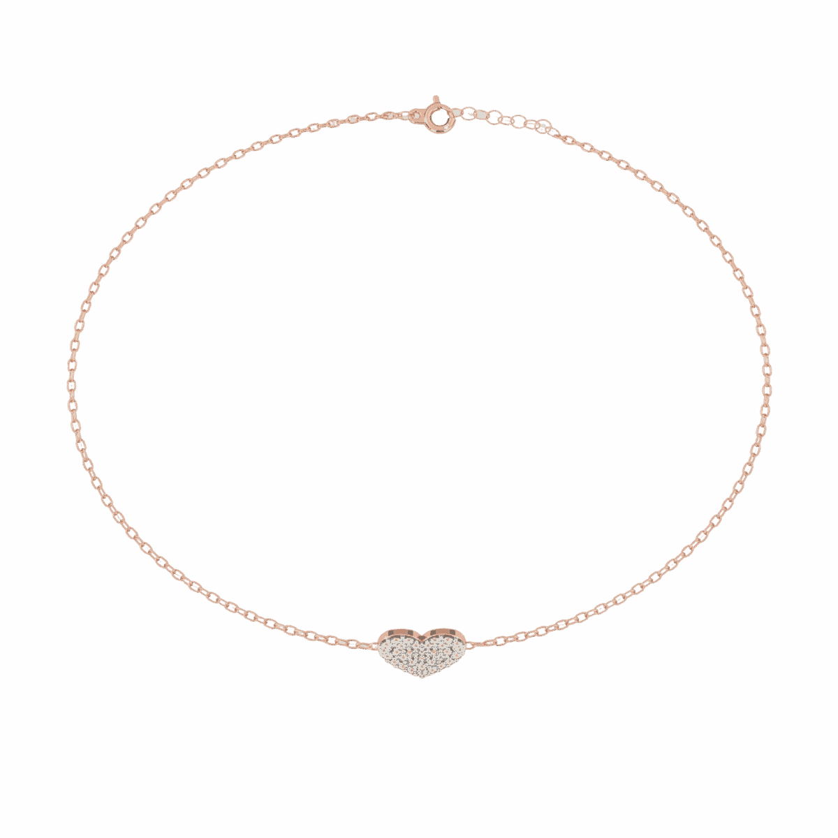 0.2 Carat Pav√© Heart Diamond Bracelet  Image 11