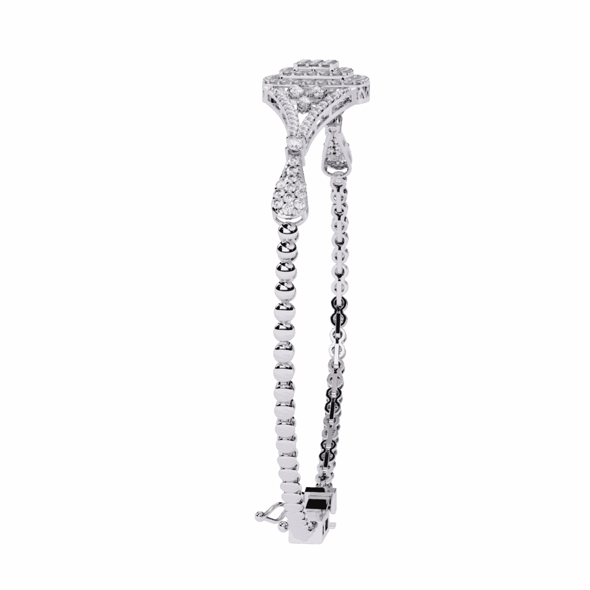 1 Carat Baguette Cluster Diamond Bracelet  Image 3