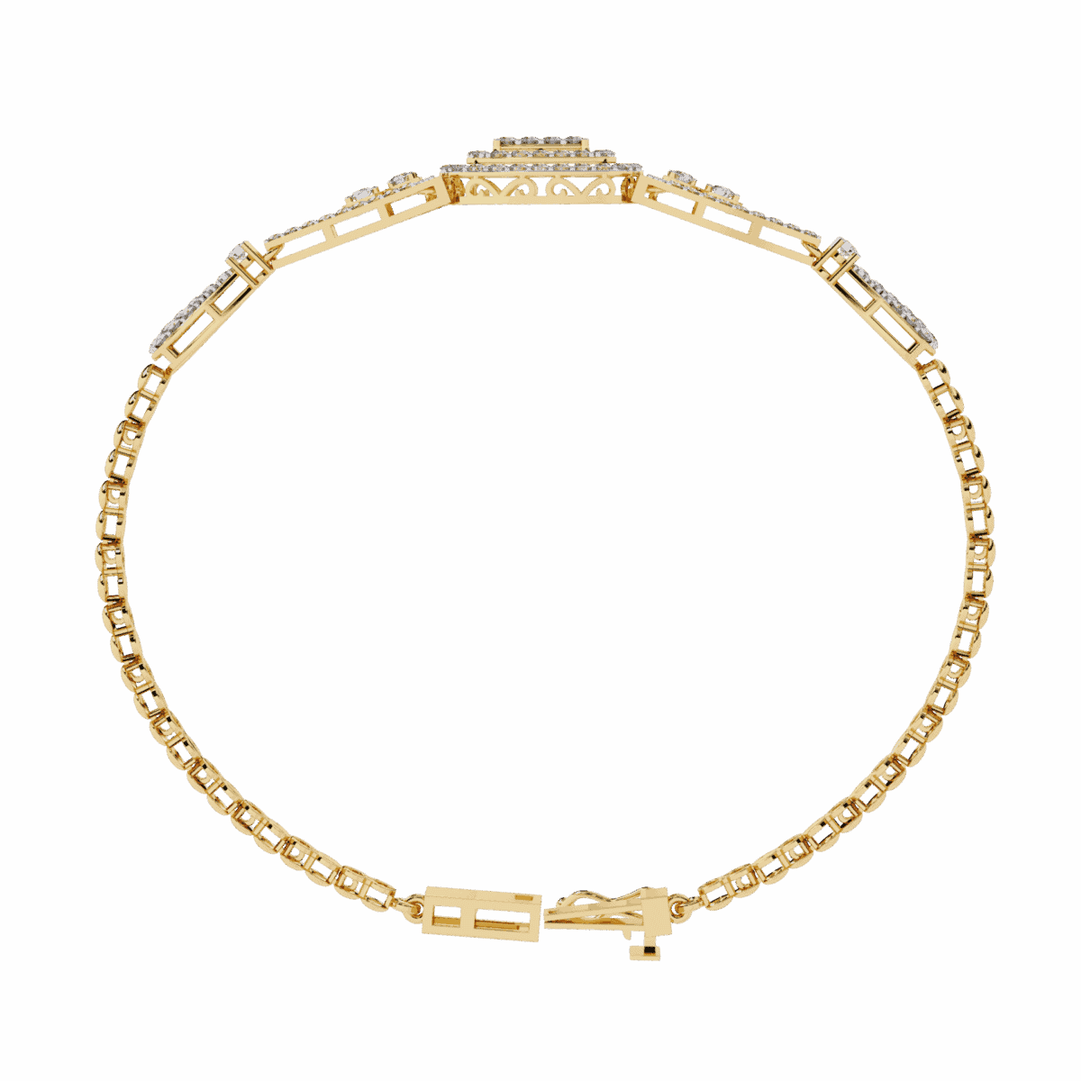 1 Carat Baguette Cluster Diamond Bracelet  Image 9