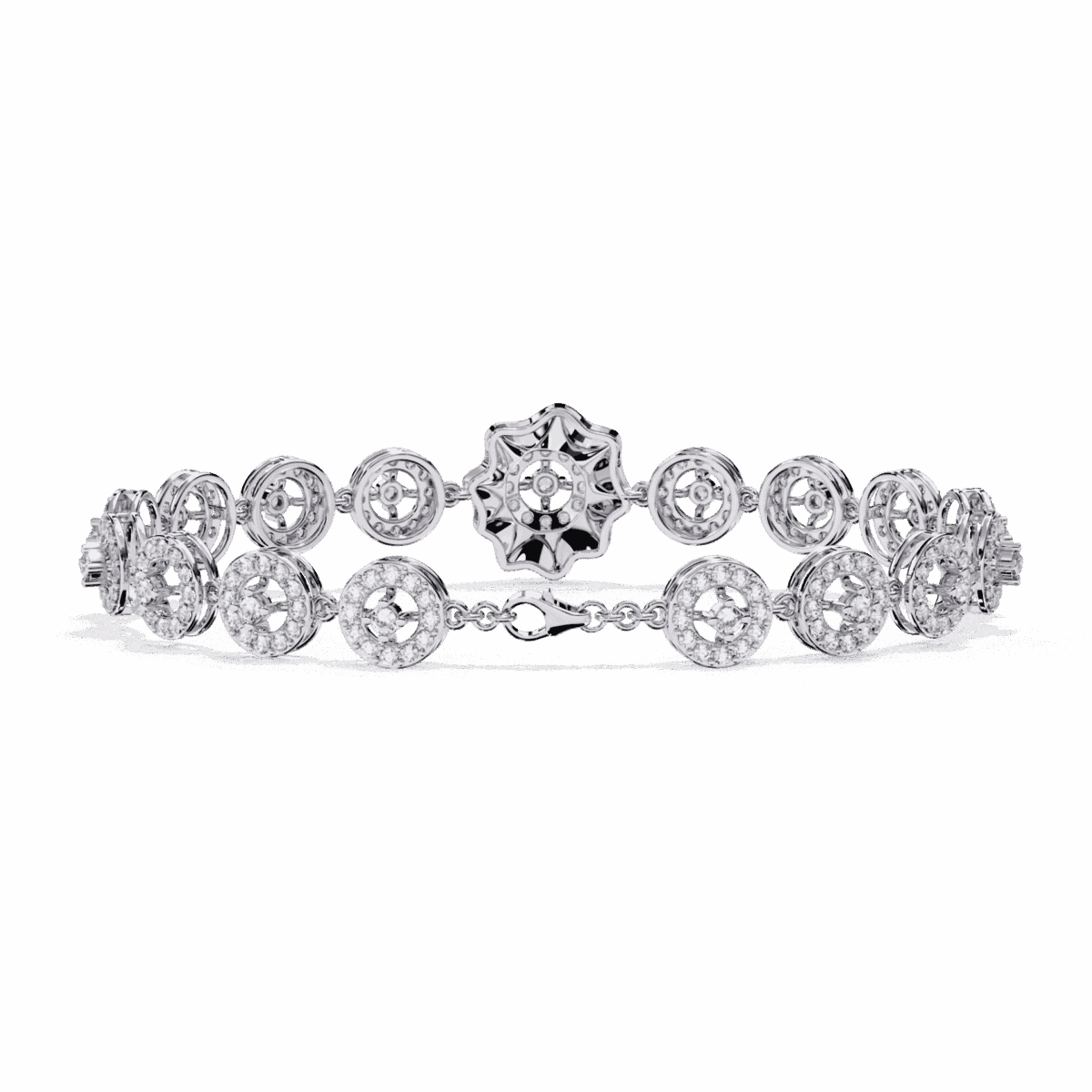 2.25 Carat Graduated Round Diamond Bracelet  Image 4