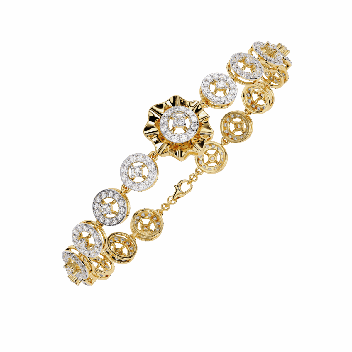 2.25 Carat Graduated Round Diamond Bracelet  Image 6