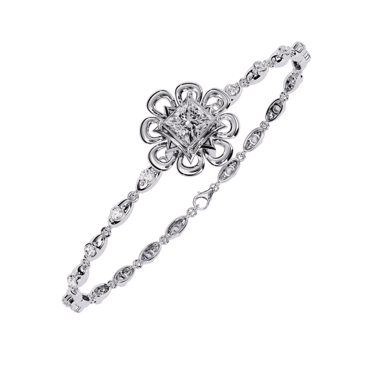 2 Carat Floral Bloom Diamond Bracelet  Image 2