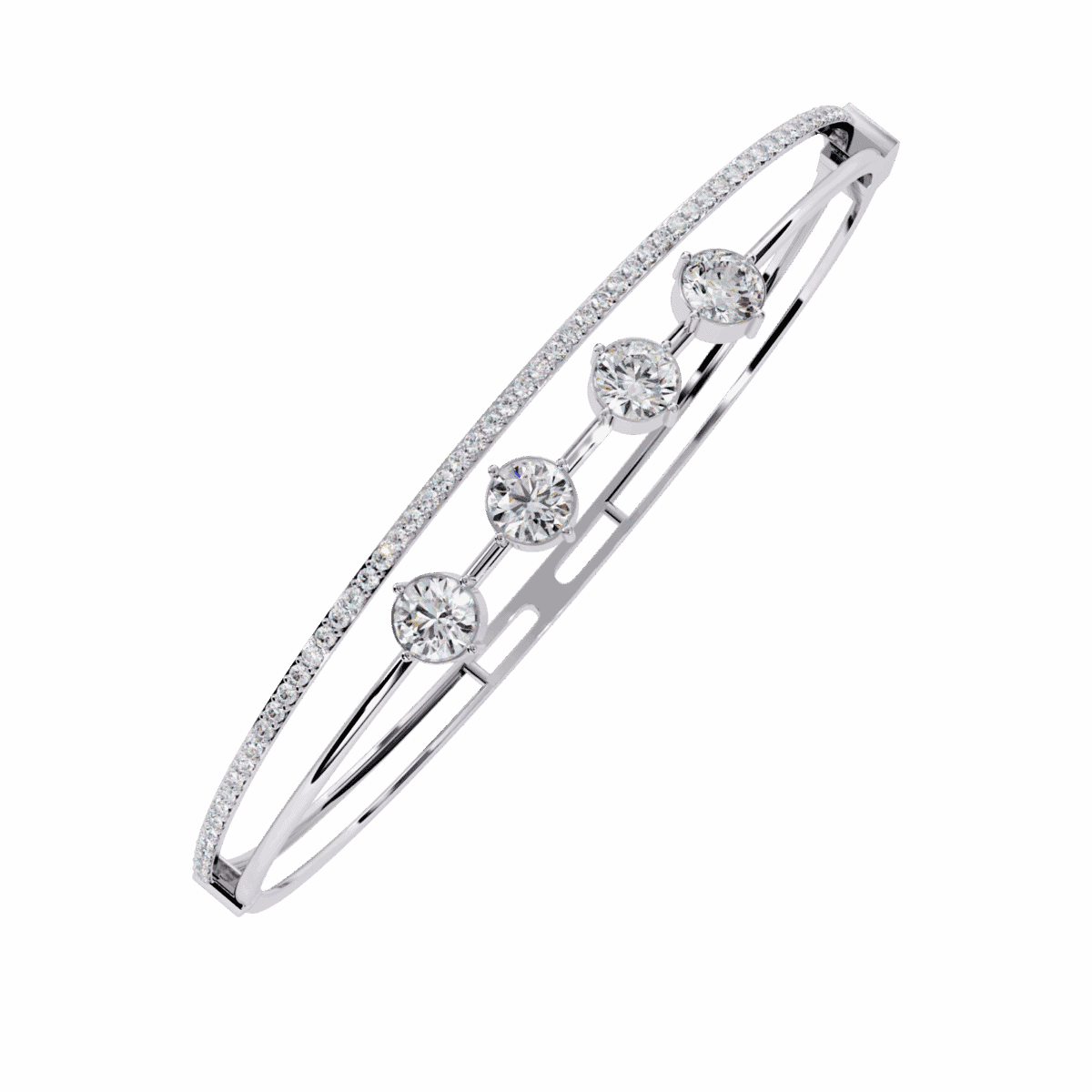 2.25 Carat Four Stone Diamond Bangle  Image 2