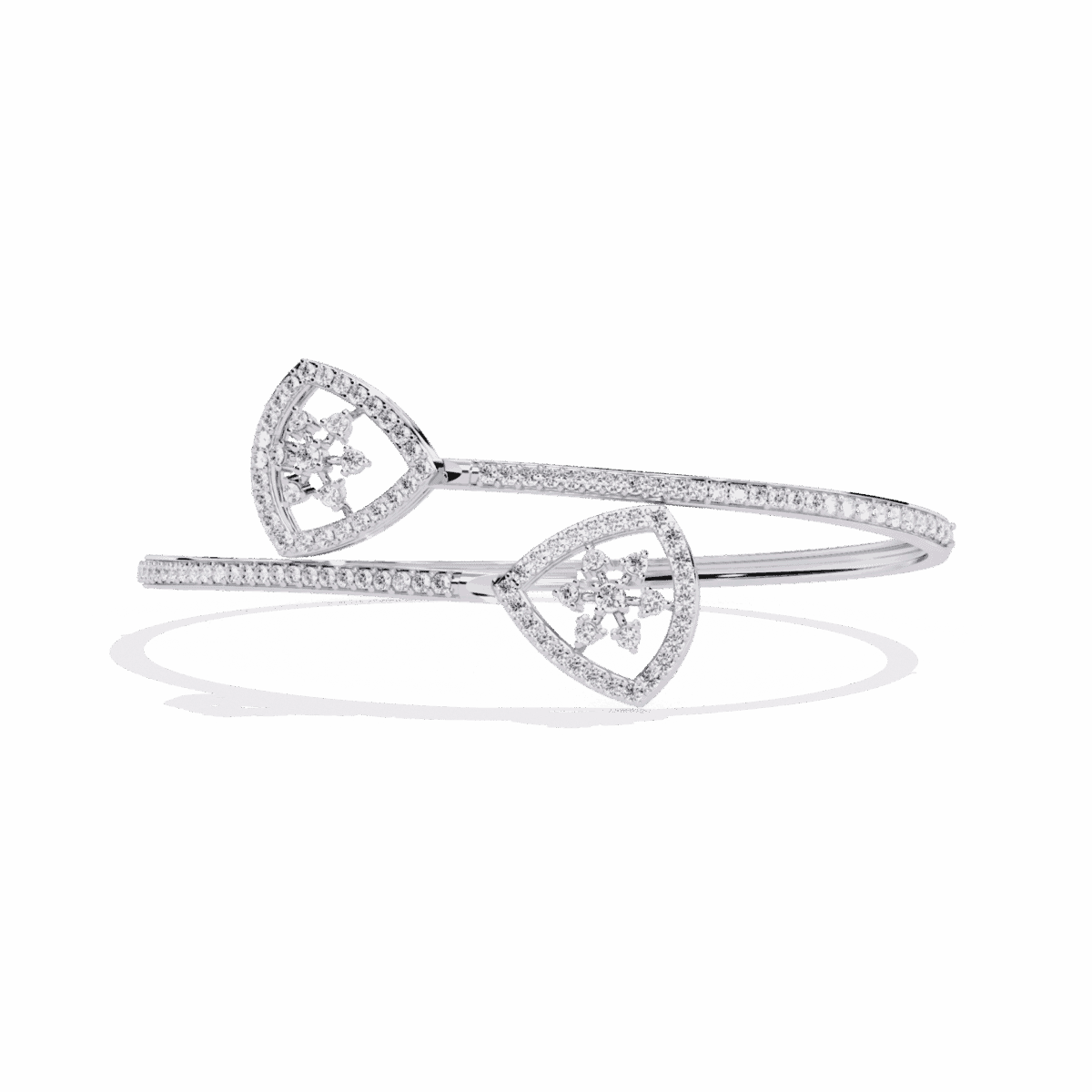 1.25 Carat Twin Heart Halo Diamond Cuff  Image 1