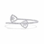 1.25 Carat Twin Heart Halo Diamond Cuff