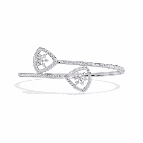 1.25 Carat Twin Heart Halo Diamond Cuff