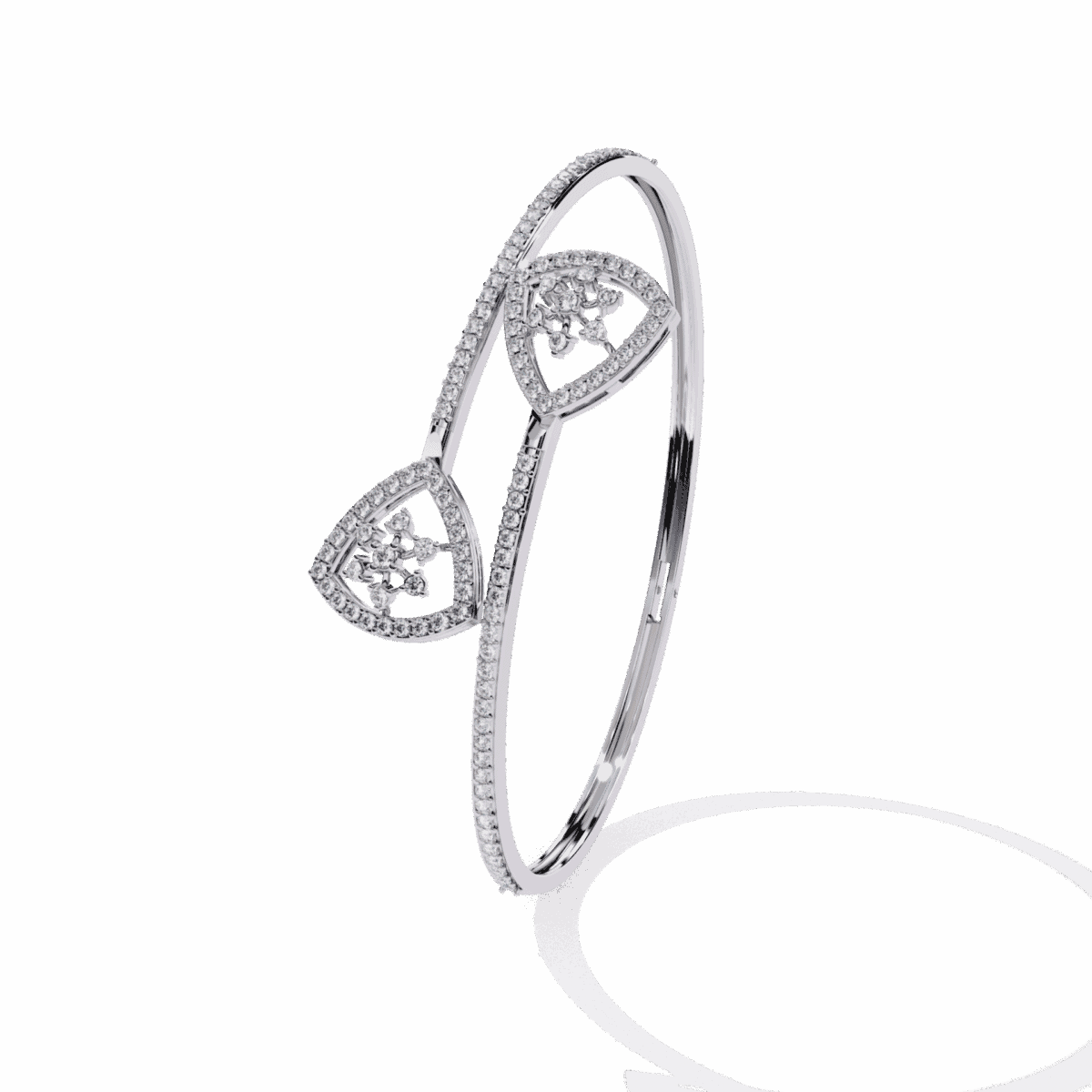 1.25 Carat Twin Heart Halo Diamond Cuff  Image 2