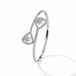 1.25 Carat Twin Heart Halo Diamond Cuff - Image 2