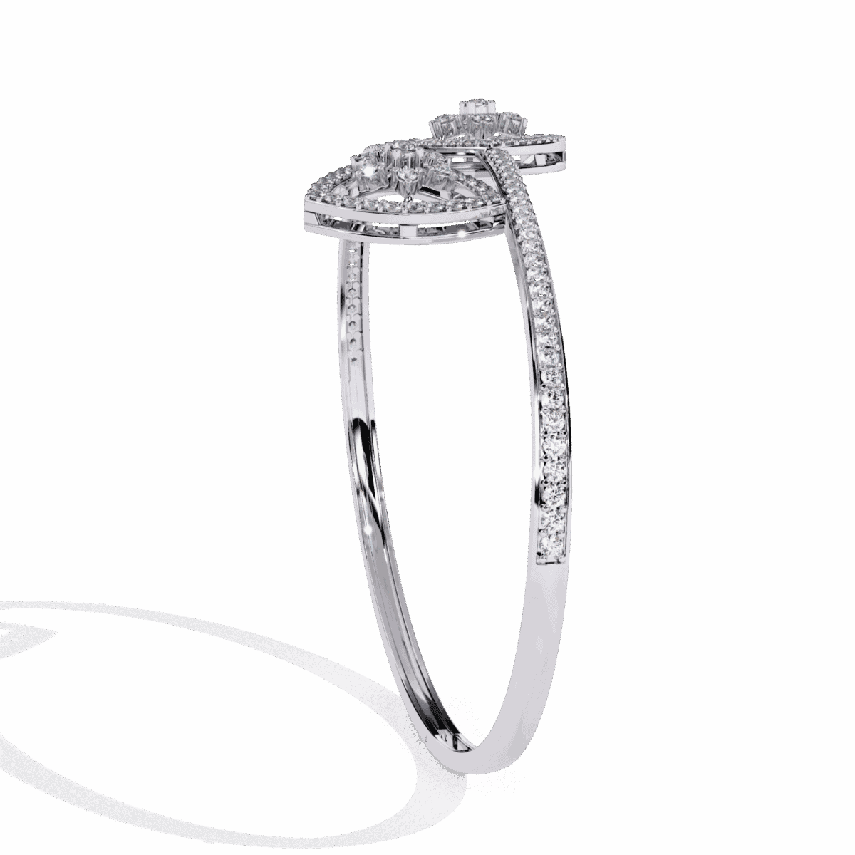 1.25 Carat Twin Heart Halo Diamond Cuff  Image 3