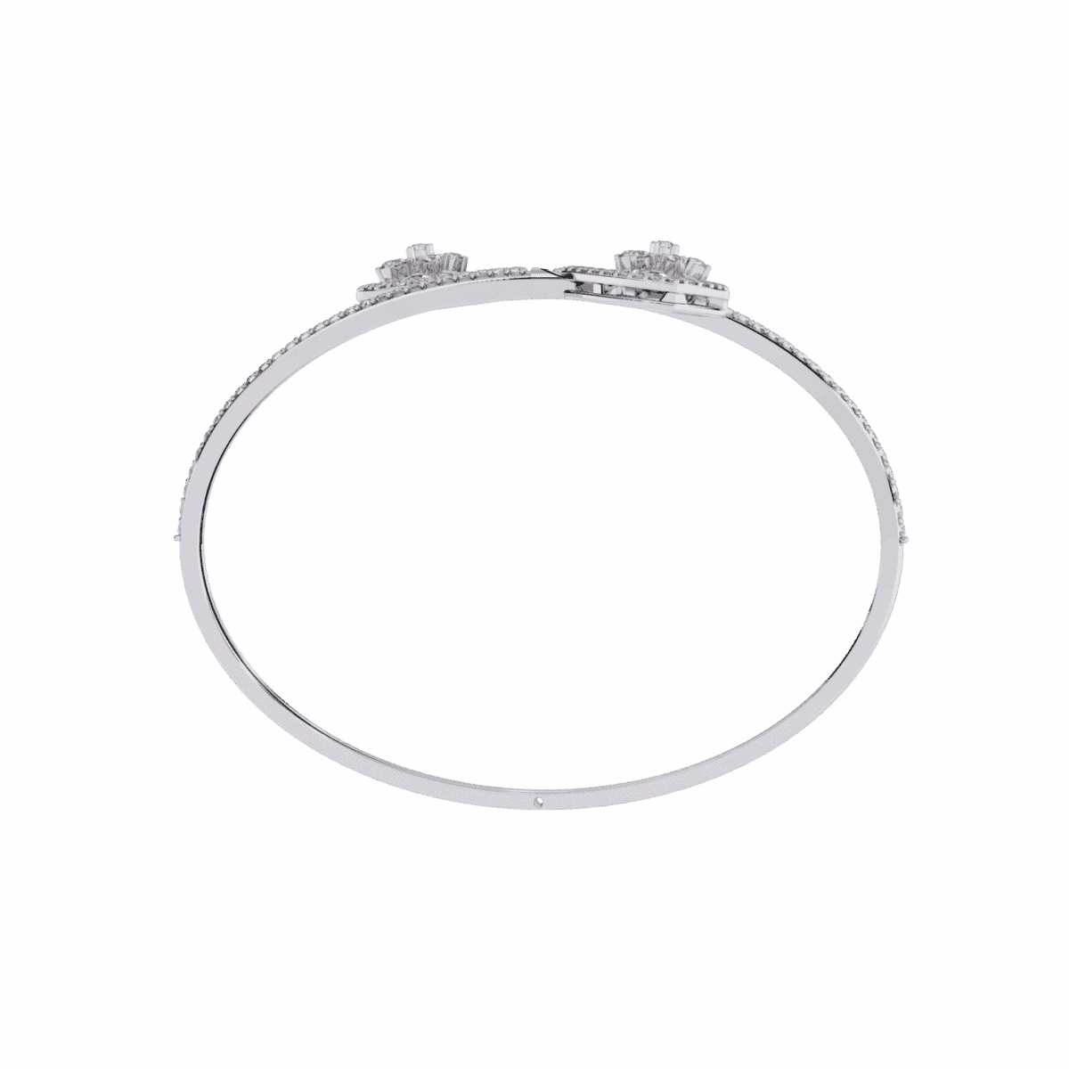 1.25 Carat Twin Heart Halo Diamond Cuff  Image 4