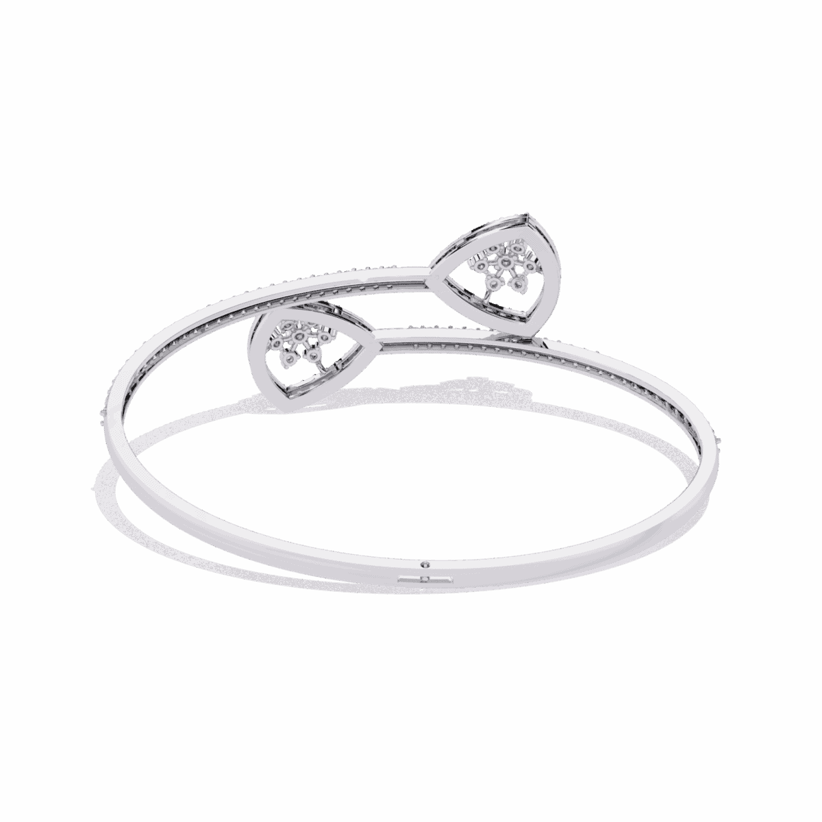 1.25 Carat Twin Heart Halo Diamond Cuff  Image 5